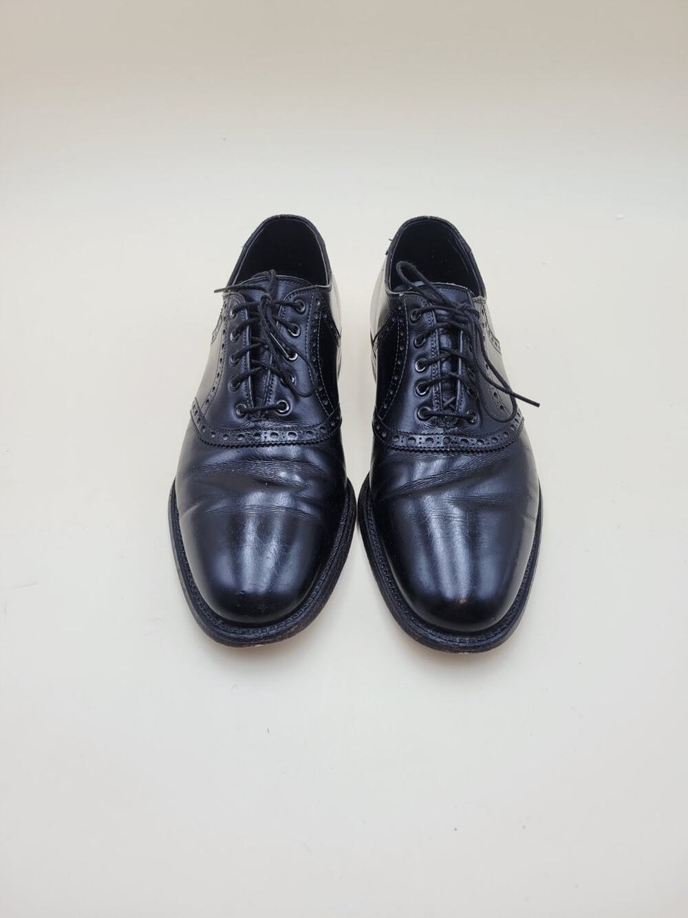 Vintage FootJoy Classics 73973 Men's 8 C Black Leather Wingtip Oxford Dress
